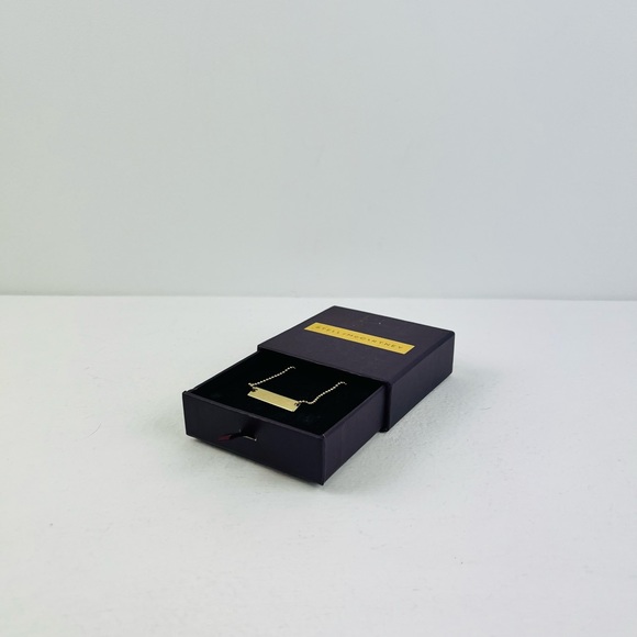 Stella McCartney Jewelry - Stella McCartney Soft Gold Embossed Logo Name Plate Ball Chain Necklace